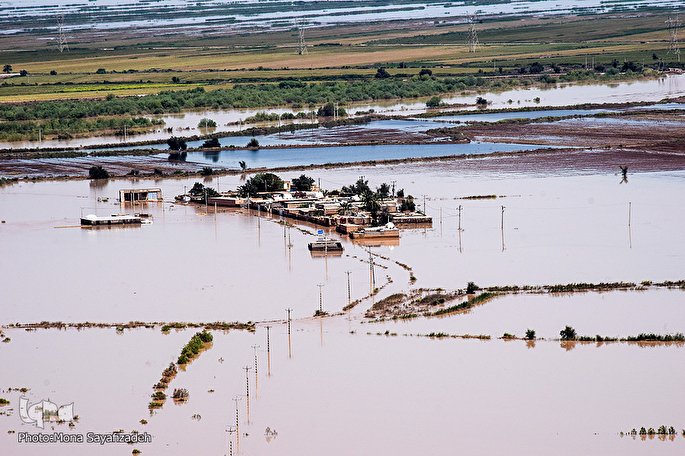 تصاویر هوایی از مناطق سیل‌زده خوزستان