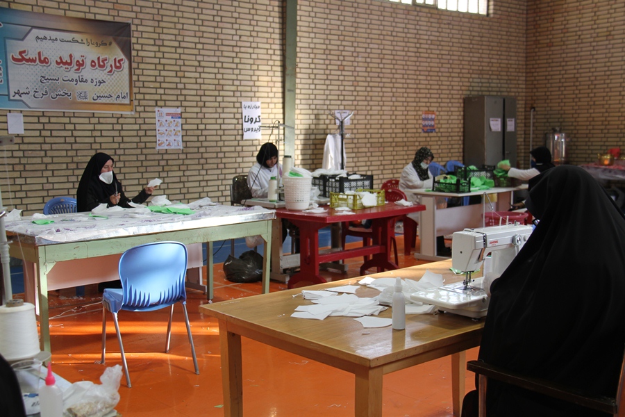 کارگاه مردمی تولید ماسک در فرخشهر