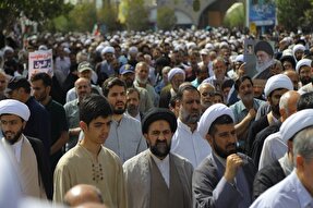 فیلم | اعلام انزجار طلاب قم از رژیم صهیونیستی در فیضیه